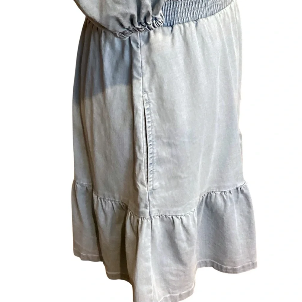 Bar III Chambray Smocked‎ Waist Mini Dress Size Small Style 100124222